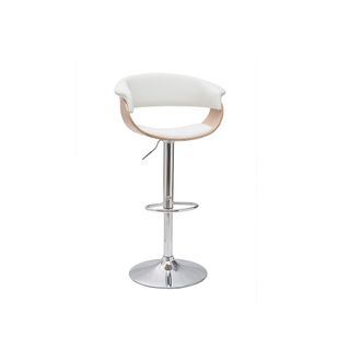 Miliboo Taburete De Bar Regulable Blanco Y Madera Clara Oktav