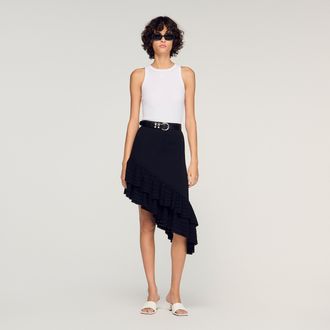 Sandro Asymmetrical knit skirt