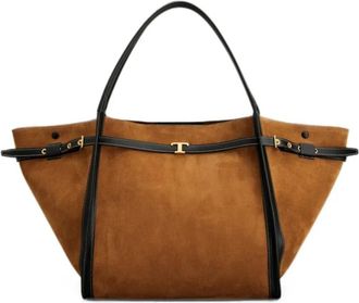 Tod's TIM Medium Shopping Bag - Dames - Shoppers - Bruin - ONE Size - Leer - Tassen