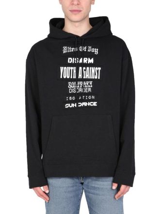 Raf Simons Relaxed Fit Cotton Hoodie With Drawstring