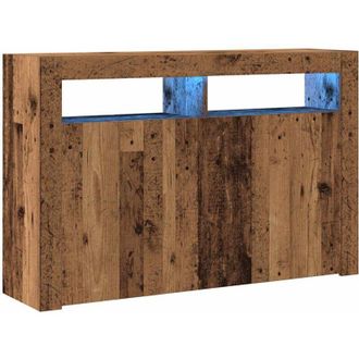 vidaXL Credenza con Luci led Legno Antico 115,5x30x75 cm in Truciolato - Vidaxl