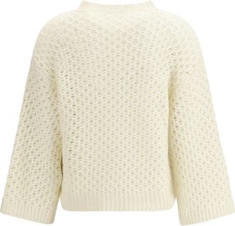 Fabiana Filippi Womens Jumper Crafted From Platinum Yarn With Micro Sequins Rafia Sweater