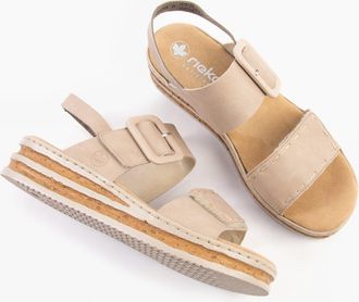 Rieker 62950-62 Womens Sandals Beige - Size UK 6.5