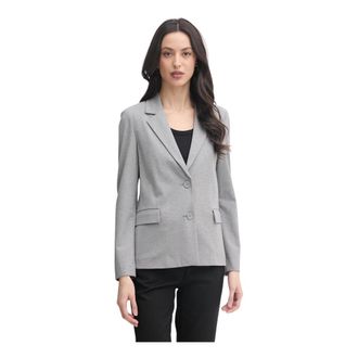 Benetton Enkelrijig blazer - Dames - Blazers - Grijs - S - Leer - Jassen