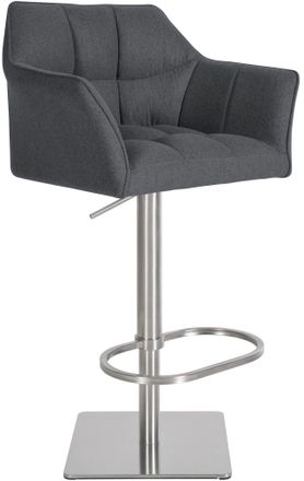 Clp Clp - Taburete De Bar Damaso Funda De Fieltro Gris Acero Inoxidable