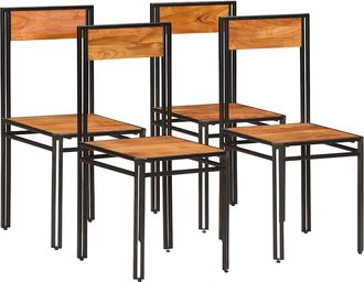 vidaXL Vidaxl - Sillas De Comedor 4 Unidades Madera Maciza De Acacia
