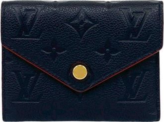 Louis Vuitton Navy Leather Wallet (Tri-Fold) (Pre-Owned)
