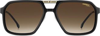 Carrera Victory 59mm Gradient Square Sunglasses in Black/Gold/Brown/Green at Nordstrom