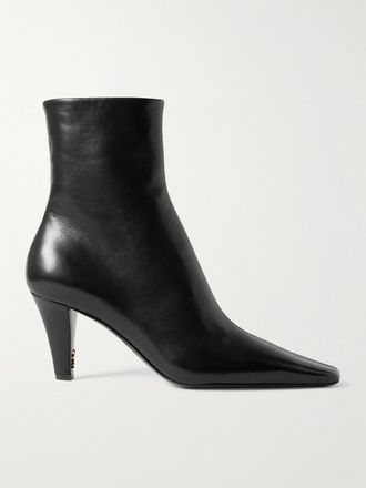 Saint Laurent Stivaletti In Pelle Con Decorazione Jill - Nero