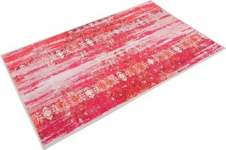 Wecon Home Alfombra de ba&ntilde;o de estilo vintage impresi&oacute;n digital rosa 70x120