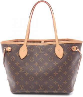 Louis Vuitton Brown Monogram Coated Canvas Leather Tote Bag (Pre-Owned)