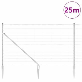Berkfield Home Modern Field Fence 1.4x25 m Galvanised Steel in Silver
