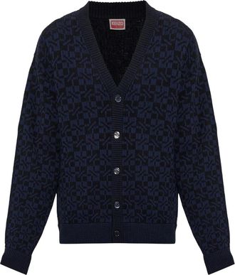Kenzo Cardigan - Heren - Vesten - Blauw - S - Katoen - Truien & Vesten