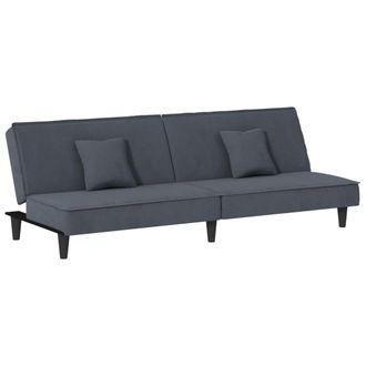vidaXL Sof&aacute; Cama De Terciopelo Gris Oscuro Vidaxl