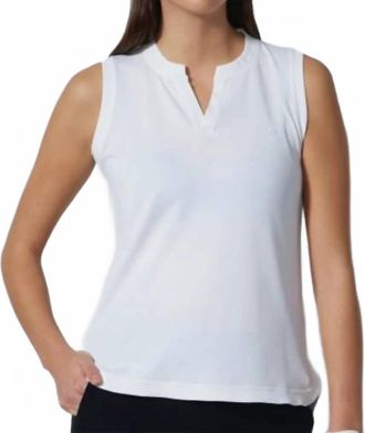 R&ouml;hnisch Abby Capri Sleeveless Polo Shirt In White