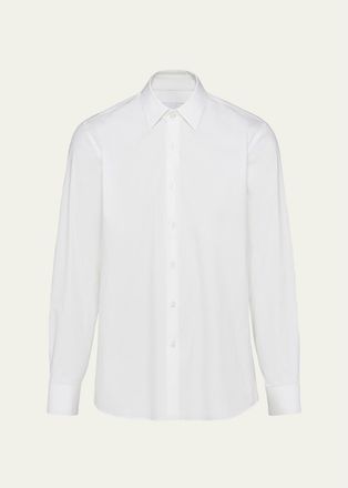 Prada Mens Poplin Stretch Sport Shirt