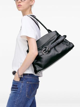 Marc Jacobs Double Top-Handle Leather Shoulder Bag - Black