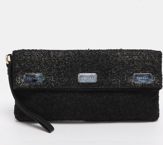 Escada Tricolor Tweed Wristlet Clutch