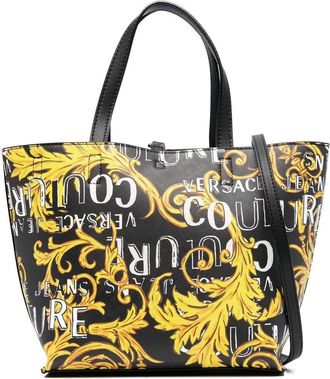 Versace Jeans Couture logo-print tote bag - women - Polyester/Polyurethane Resin - One Size - Black