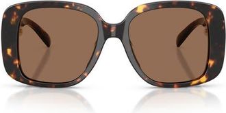 Tory Burch 53mm Gradient Square Sunglasses in Brown Tortoise /Brown at Nordstrom