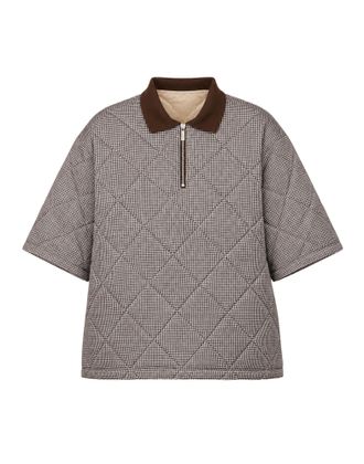 Nine In The Morning Check Diamond-Quilted Cotton Overshirt
