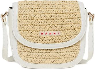 Marni Raffia Effect Smile Bag - Dames - Schoudertassen - Wit - ONE Size - Polyester - Tassen