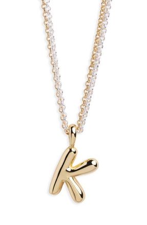 Argento Vivo Puffy A Initial Pendant Necklace in Two Tone at Nordstrom