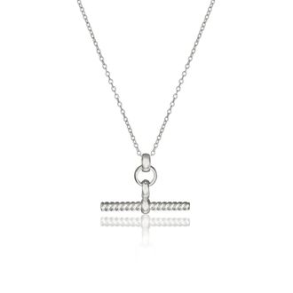 Lily & Roo Silver Twisted T-Bar Necklace