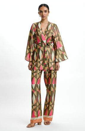 Diarrablu Leer Palazzo Pants in Caru Olive at Nordstrom, Size 3X-Large