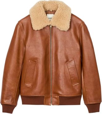 Sandro Giacca con collo in shearling - Marrone