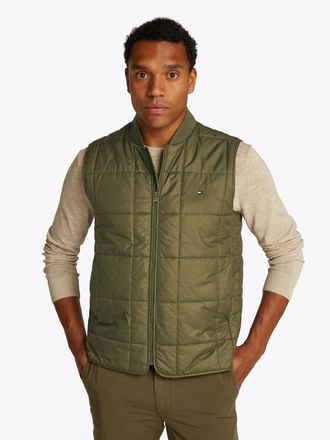 Tommy Hilfiger Steppweste TOMMY HILFIGER SQUARE QUILTED VEST, Herren, Gr. XXL, gr&uuml;n (army gr&uuml;n), Web, Obermaterial: 100% Polyester, unifarben, regular fit normal, Ru