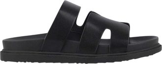Miso Leren slippers voor dames (Zwart)