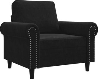 vidaXL Sillón de terciopelo negro 60 cm Vidaxl