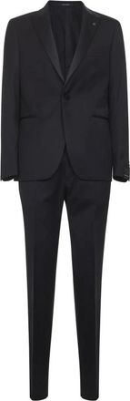 Tagliatore Single Breasted Suits, male, Blue, Size: XL Single-Breasted Virgin Wool Suit