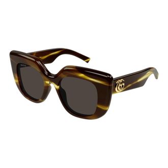 Gucci Oversized Butterfly Sunglasses - female - Gucci - Sunglasses - Brown - 50 MM - Accessories