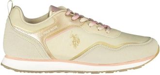 U.S.Polo Association U.s. Polo Assn. Beige Polyurethaan Dames Sneaker - Dames - Sneakers - Beige - 35 EU - Polyester - Schoenen