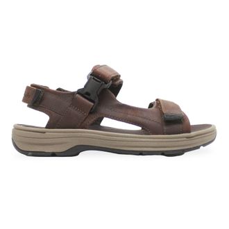 Clarks Saltway Edge Leather Mens Slingbacks Sandals - Dark Brown - Size:UK 10.5