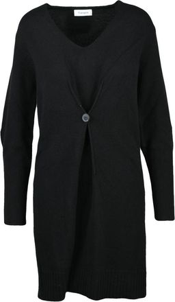 KANGRA Gebreide Jurk - Dames - Kleedjes - Zwart - S - Wol - Kleedjes