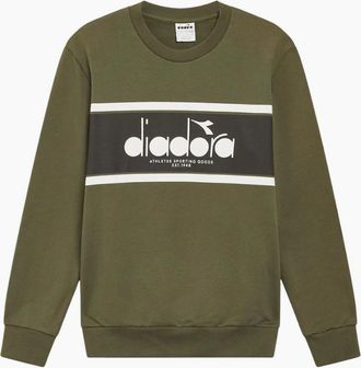 Diadora Mens Diadora Green Rifle Crew Logo Sweatshirt - Size: 44