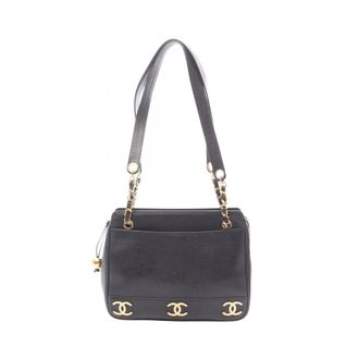 Chanel Black Grained Calfskin Handbag Tote Bag (Pre-Owned)