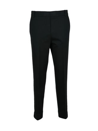Kiltie Tapered Leg Stretch Trousers with Zip Closure and Side Pockets