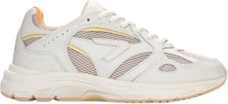 HUB Moderne Off White/Papaya Sneaker - Dames - Sneakers - Wit - 38 EU - Leer - Schoenen