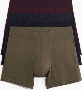 H&M 3er-Pack Halblange Trunks mit Lycra - Green