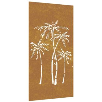 vidaXL Adorno De Pared De Jard&iacute;n Acero Corten Dise&ntilde;o Palmera 105x55 Cm Vidaxl