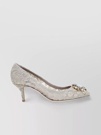 Dolce & Gabbana lace pumps crystal embellishment stiletto heel