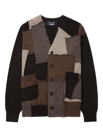 Comme Des Garçons patchwork button cardigan - men - Wool - S - Brown