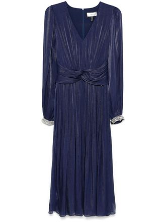 Nissa pleated chiffon midi dress - women - Polyester - 36 - Blue