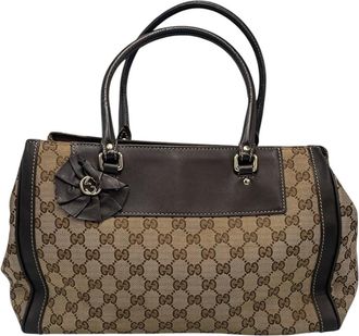 Gucci Pre-owned Womens Trophy Tote GG Canvas - Brown - One Size