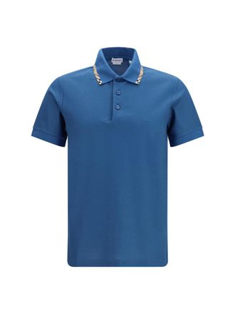 Burberry Blue Shirt Collar Polo