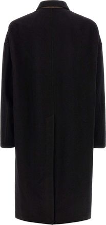 Rick Owens Mens Black Virgin Wool Coat Clothing
